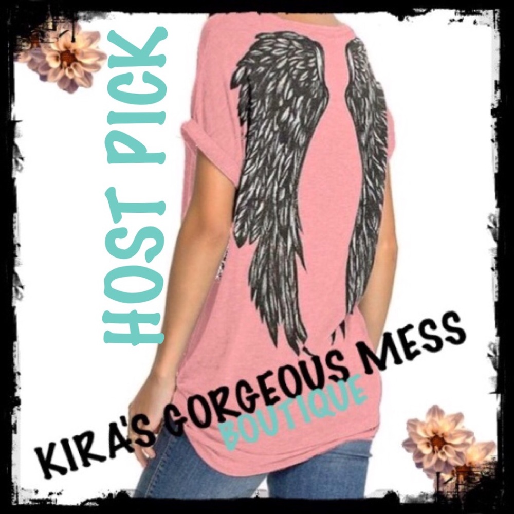 BNWT🌹HOST PICK🌹 PINK ANGEL WINGS TEE XXL✨💕✨